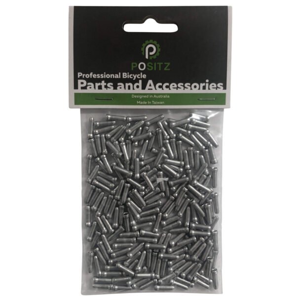 Positz Workshop Pack of 200 Universal Bicycle Crimp Caps for Inner Cable Ends