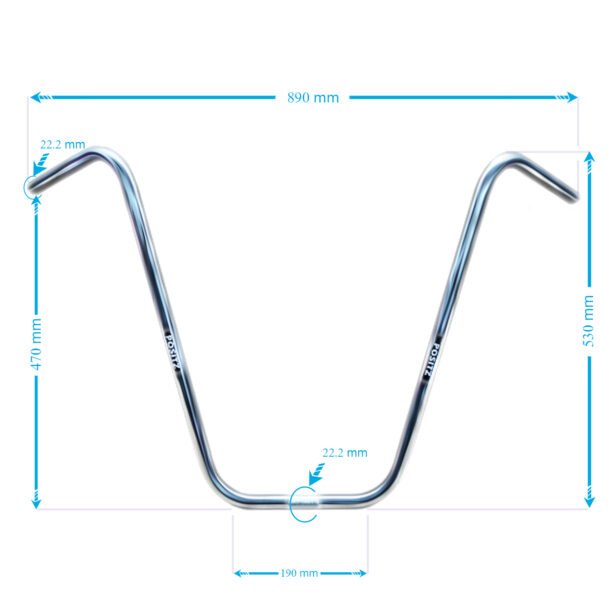 Chrome 21" Ape Hanger Handlebars - Image 5