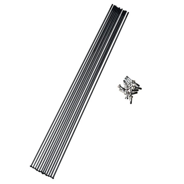 Positz Straight Pull Spokes and Nipples Set – Stainless Steel, Black, 14G/2mm (12 Pack) - Image 6