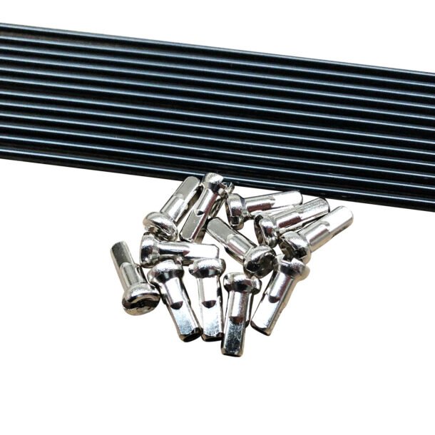 Positz Straight Pull Spokes and Nipples Set – Stainless Steel, Black, 14G/2mm (12 Pack) - Image 4
