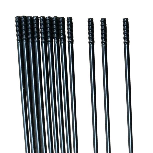 Positz Straight Pull Spokes and Nipples Set – Stainless Steel, Black, 14G/2mm (12 Pack) - Image 3